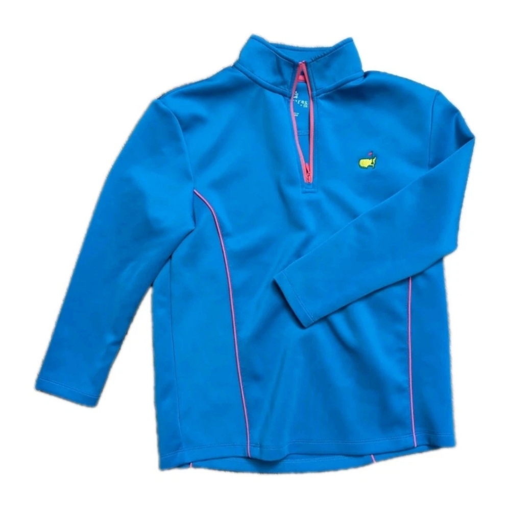 Masters Kids Blue Quarter-Zip Pullover - Size M (8-10)